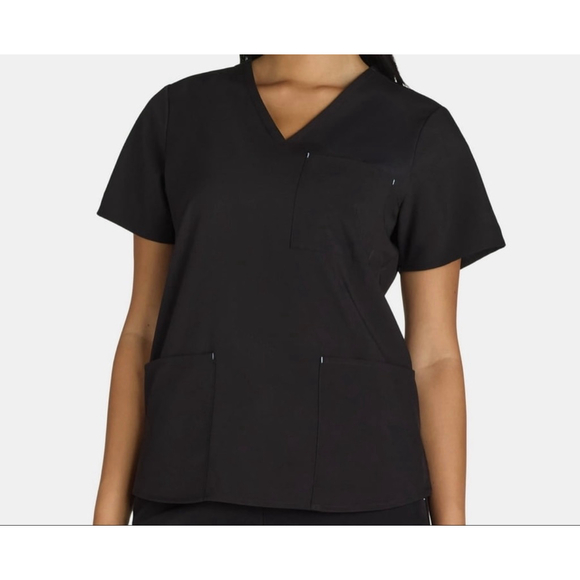NWT NAVY BLUE SCRUB TOP - Picture 4 of 6